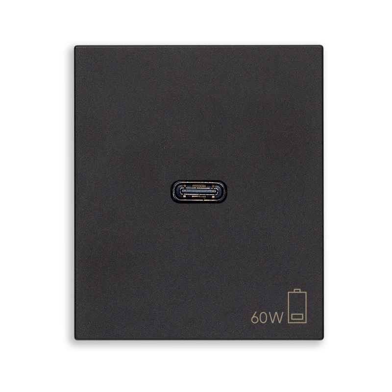 Розетка USB тип C Power Delivery 60W 2M Black  - VIMAR LINEA 30298.60G
