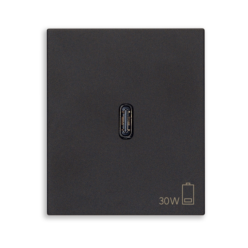 Розетка USB тип C Power Delivery 30W 2M Black  - VIMAR LINEA 30298.G