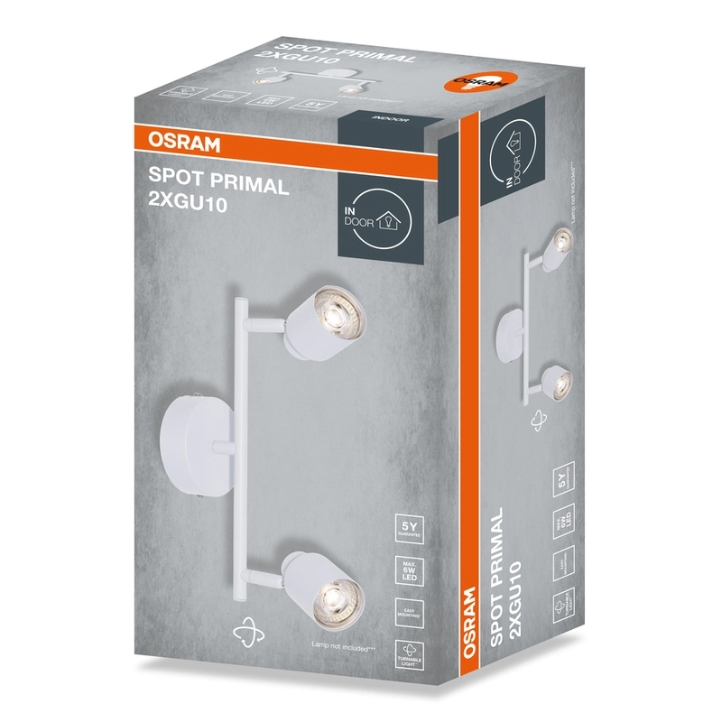 Декоративен спот прожектор PRIMAL 2XGU10 бял - OSRAM