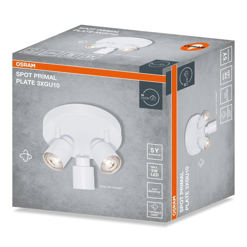 Декоративен спот прожектор PRIMAL PL 3XGU10 бял - OSRAM
