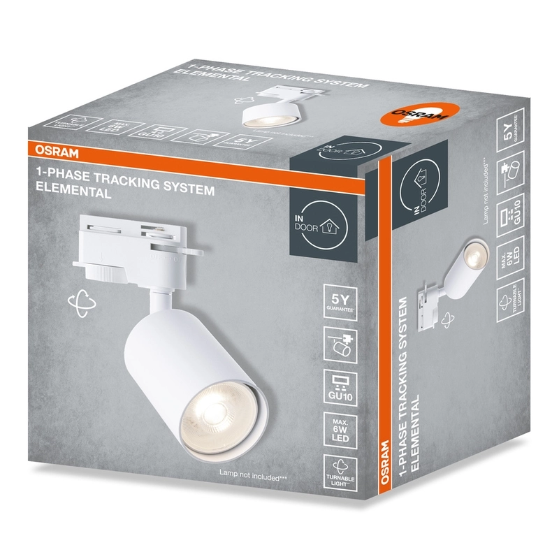 1-фазна шина за спот SP ELEMENTAL GU10 бяла - OSRAM