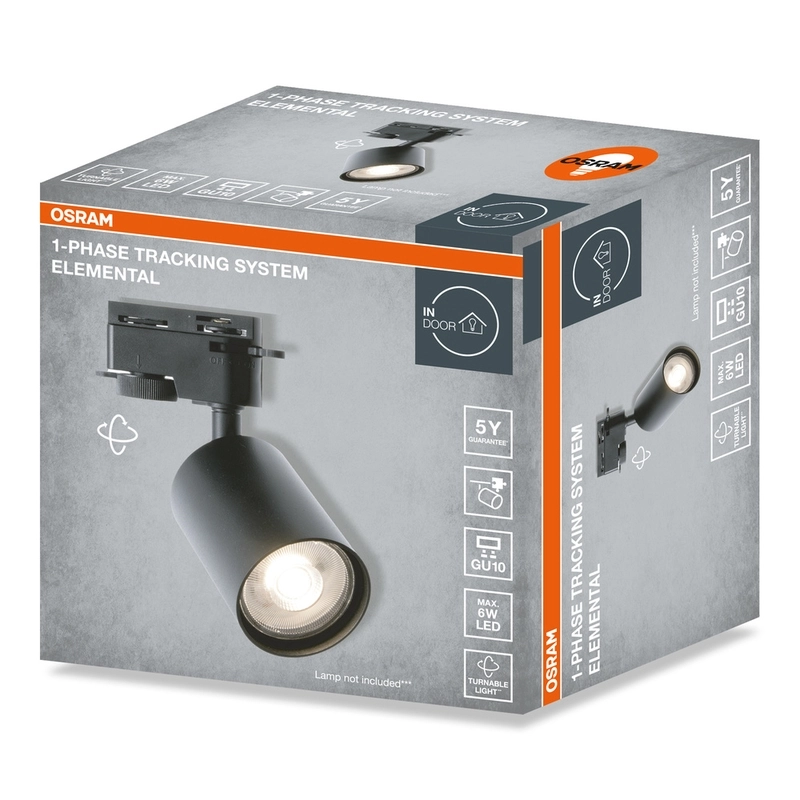 1-фазна шина за спот SP ELEMENTAL GU10 черна - OSRAM