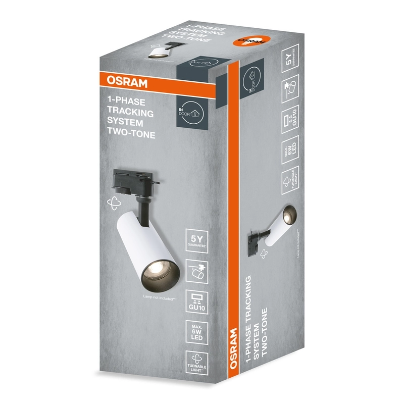 1-фазна шина за спот SP TWO-TONE GU10 бяла/черна - OSRAM