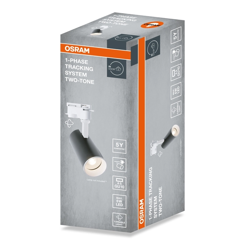 1-фазна шина за спот SP TWO-TONE GU10 бяла/черна - OSRAM