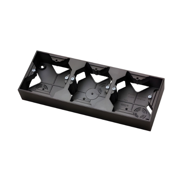 Конзола 3x открит монтаж Черен - OSPEL Aria PNP-3U/33
