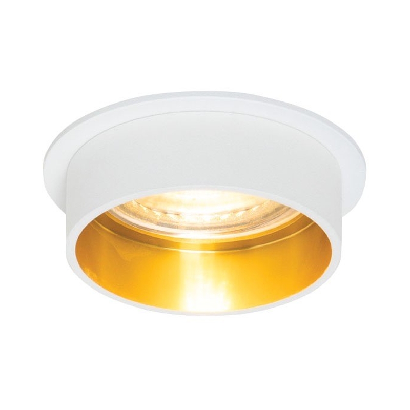 VK/03307/WG Спот за вграждане за GU10/PAR16, Max12W (LED), IP20, ø7x3.6cm, шлифовано черно отвън + златно отвътре - VK LED Ikon