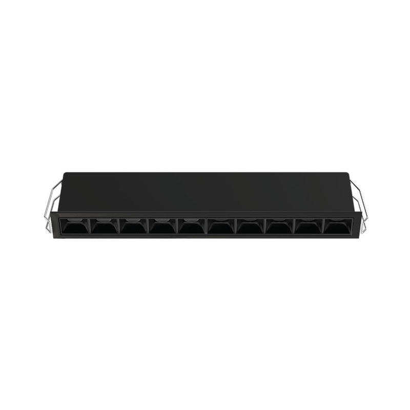 VK/04618/10/B/W/30 Квадратен тъмен LED спот, 3000K, 2.170lm, 10x2W, 30°, CRI>90, IP20, 28x4.5x4.9cm, черен - VK LED Sero