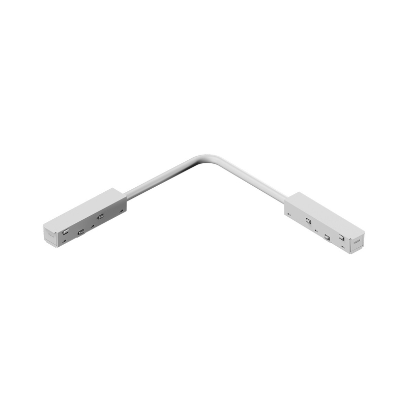 VK/04593/TR/CC/W EIVA, Аксесоари за LED магнитна шина 48V. Тънка. DALI. Захранващ конектор за ъгъл, бял. - VK LED Eiva