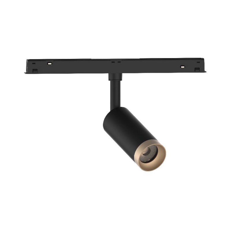 VK/04604/TR/DA/B/W EIVA, LED осветител за магнитна шина 48V, Тънка,  DALI, 3000K, 711lm, 7W, CRI>90, ø3.6x8.5cm, IP20, черен (без ринг) - VK LED Eiva
