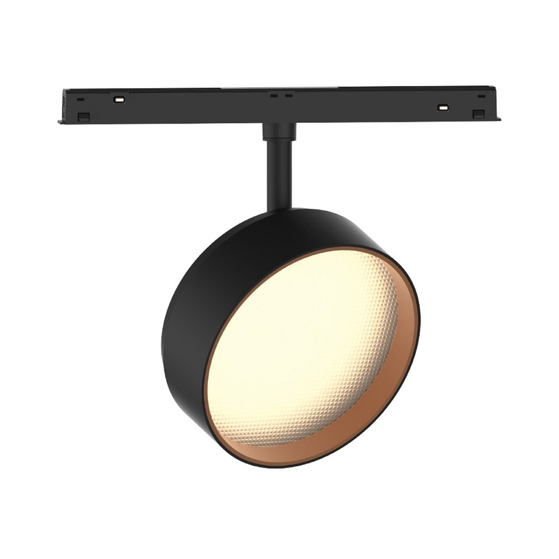 VK/04607/TR/DA/120/B-TB/W EIVA, LED осветител за магнитна шина 48V. Тънка DALI, 3000K, 1.194lm, 9W, CRI>90, ø12cm, IP20, черно+титаний бронз - VK LED Eiva