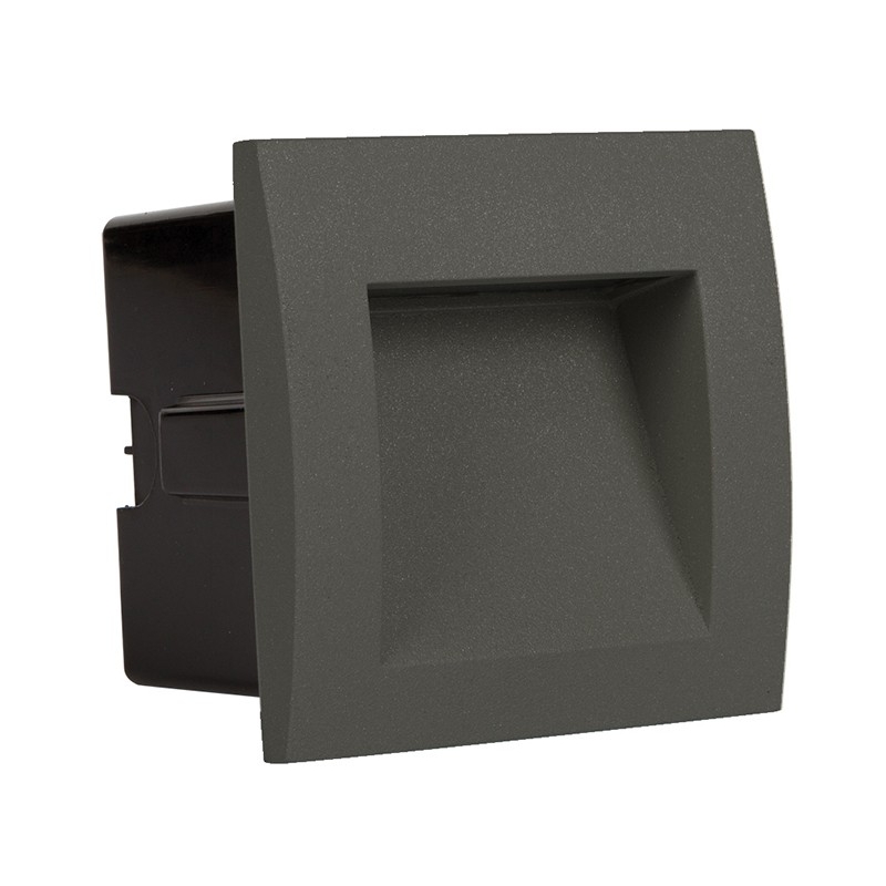 VK/04138/AN/W LED осветител за стена, 220-240V, 4W, 3000K, 343lm, CRI>80, IP54, 8.9x8.9cm, антрацит - VK LED Edda
