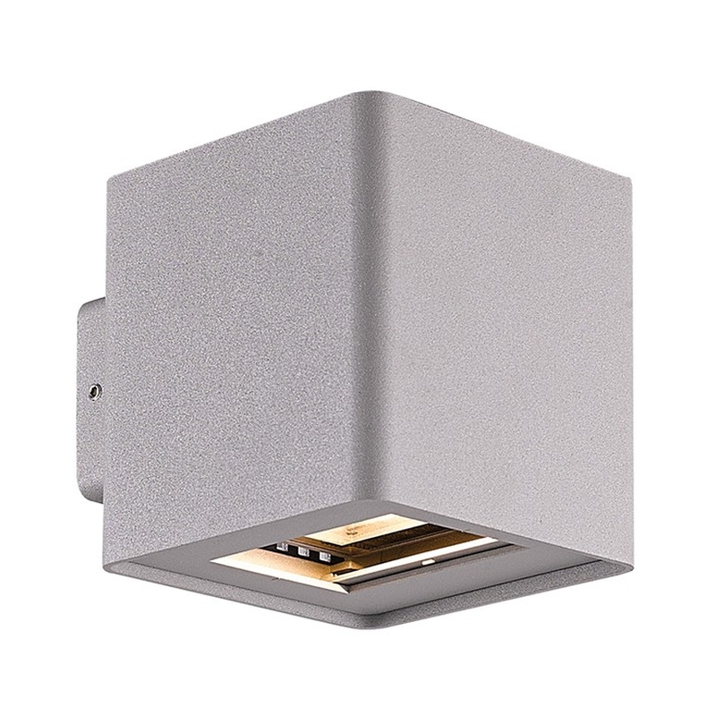 VK/02093/G/W LED осветител за стена, Нагоре/Надолу, 100-240V, 14W, 3000K, 1.510lm, 0-130°, CRI>82, IP54, 10x10.5x11.9cm, сив - VK LED Man