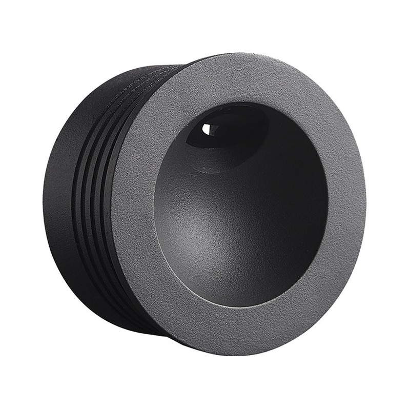 VK/02147/B/W LED осветител за стена, 220-240V, 2W, 3000K, 175lm, CRI>80, IP65, ø8x3.8cm, черен - VK LED Kay