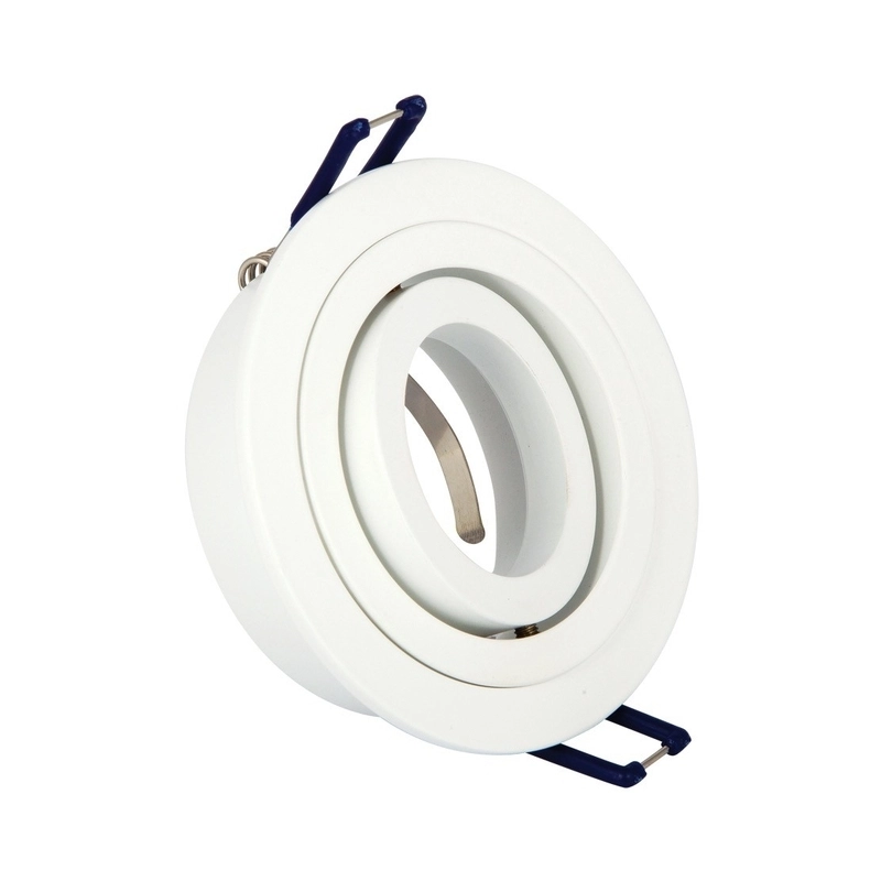 VK/03015G/W Насочваем кръгъл спот GU10/PAR16, Max12W (LED), IP20, ø9.15x2.8cm, бял - VK LED Cree