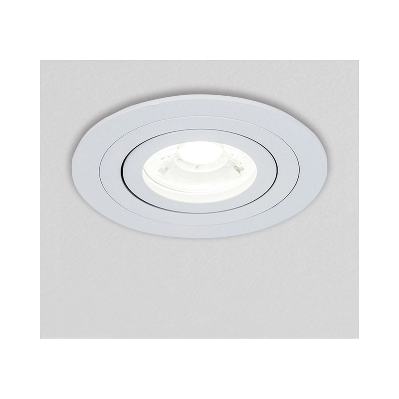 VK/03015G/W Насочваем кръгъл спот GU10/PAR16, Max12W (LED), IP20, ø9.15x2.8cm, бял - VK LED Cree