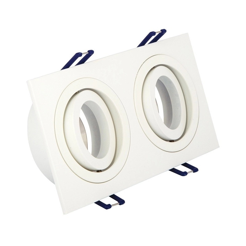 VK/03014G/2/W Квадратен насочваем спот, 2xGU10/PAR16, Max 2x12W(LED), IP20, 17.6x9.3x2.8cm, бял - VK LED Cree