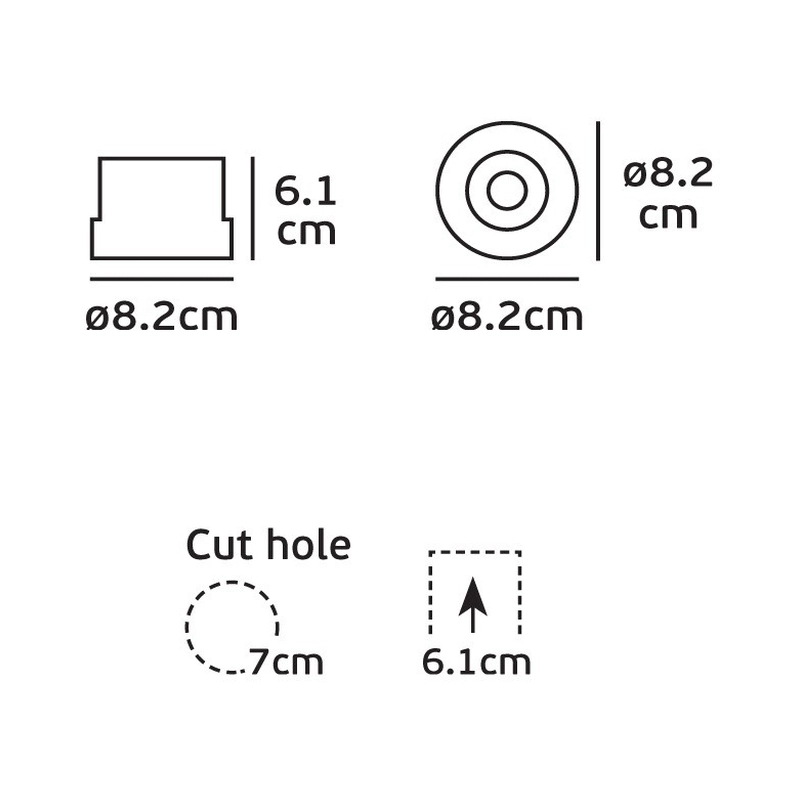 VK/04124/W/C LED спот за вграждане, 10W, 4000K, 730lm, 36°, CRI>80, IP20, ø8.2x6.1cm, бял - VK LED Romo