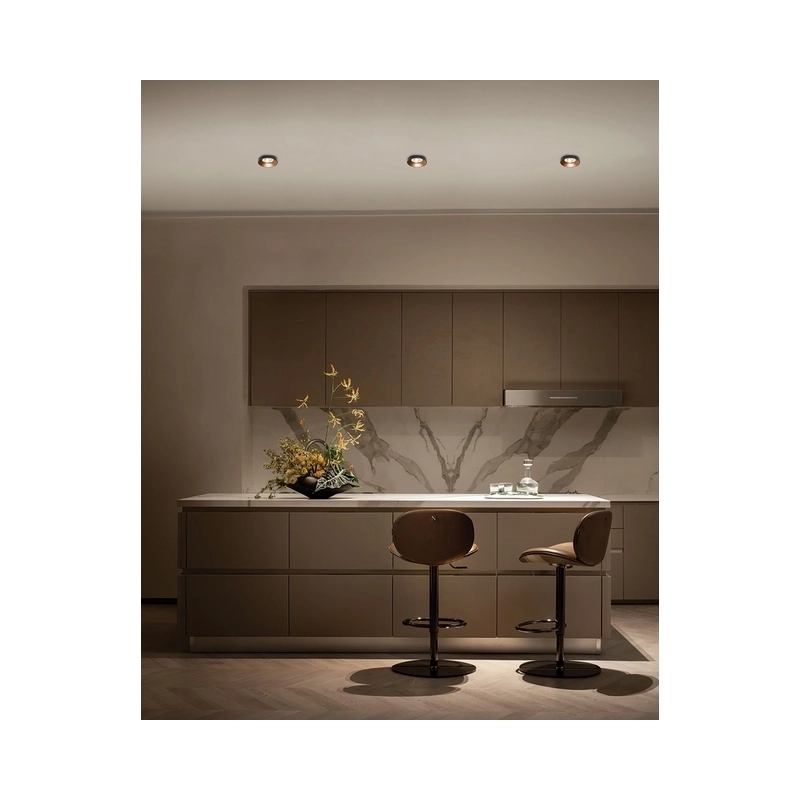 VK/03306/BG Спот за вграждане за GU10/PAR16, Max12W (LED), IP20, ø7.5x3cm, шлифовано черно тяло + златен рефлектор - VK LED Ikon