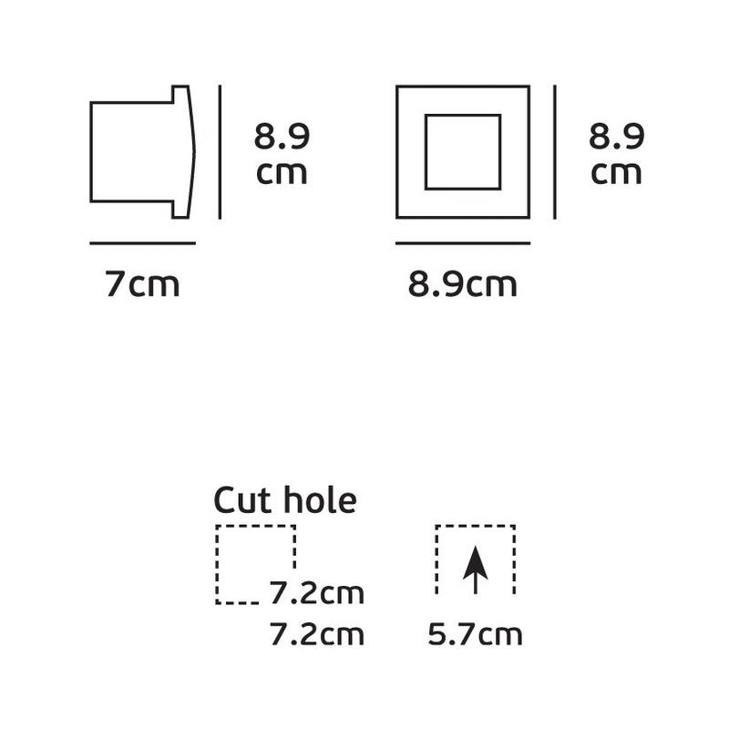 VK/04138/AN/W LED осветител за стена, 220-240V, 4W, 3000K, 343lm, CRI>80, IP54, 8.9x8.9cm, антрацит - VK LED Edda