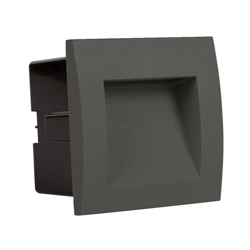 VK/04138/AN/W LED осветител за стена, 220-240V, 4W, 3000K, 343lm, CRI>80, IP54, 8.9x8.9cm, антрацит - VK LED Edda