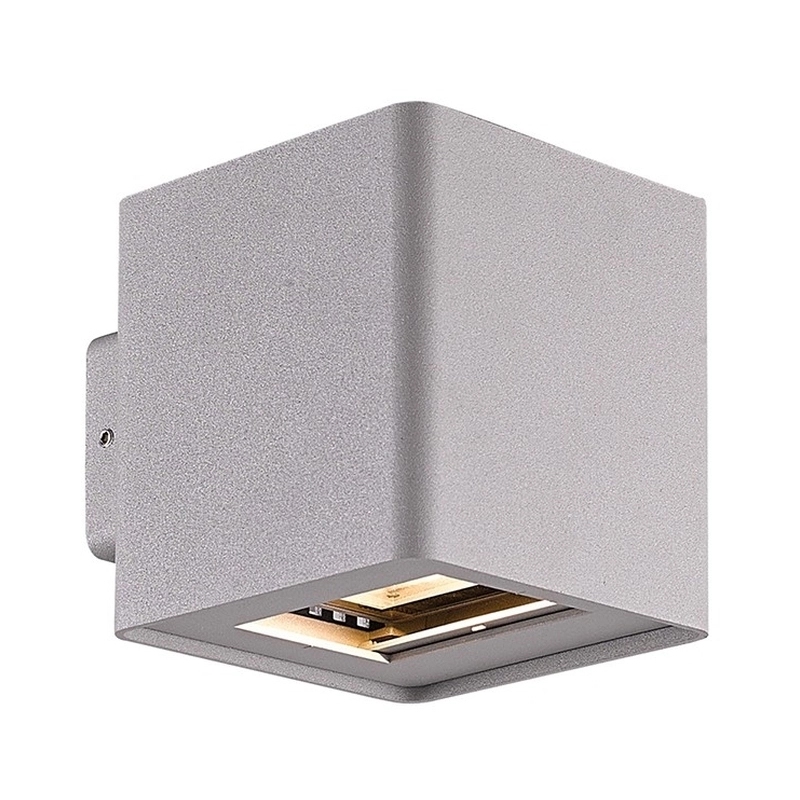 VK/02093/G/W LED осветител за стена, Нагоре/Надолу, 100-240V, 14W, 3000K, 1.510lm, 0-130°, CRI>82, IP54, 10x10.5x11.9cm, сив - VK LED Man