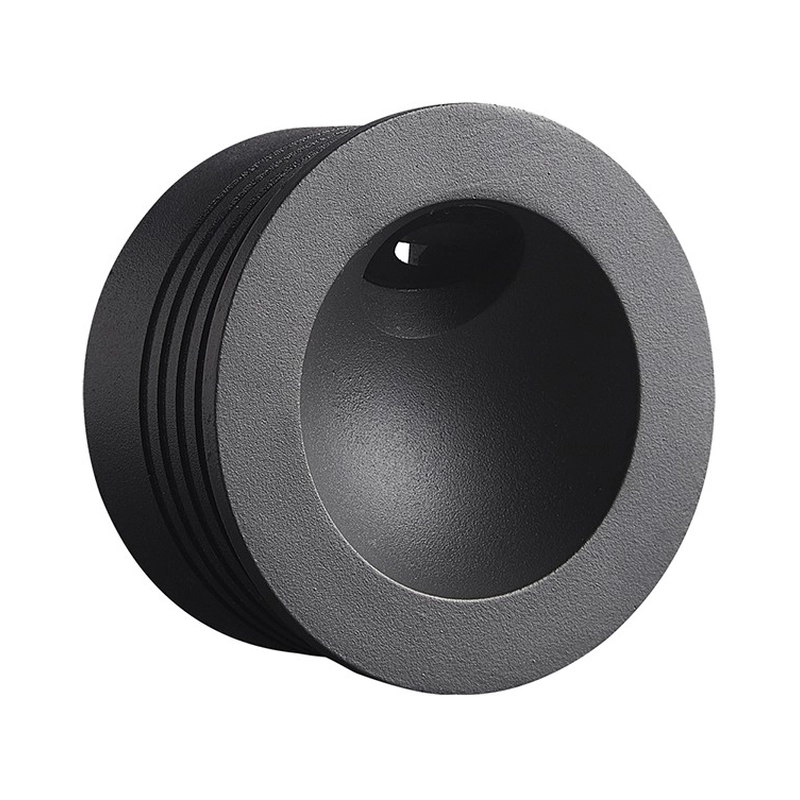 VK/02147/B/W LED осветител за стена, 220-240V, 2W, 3000K, 175lm, CRI>80, IP65, ø8x3.8cm, черен - VK LED Kay