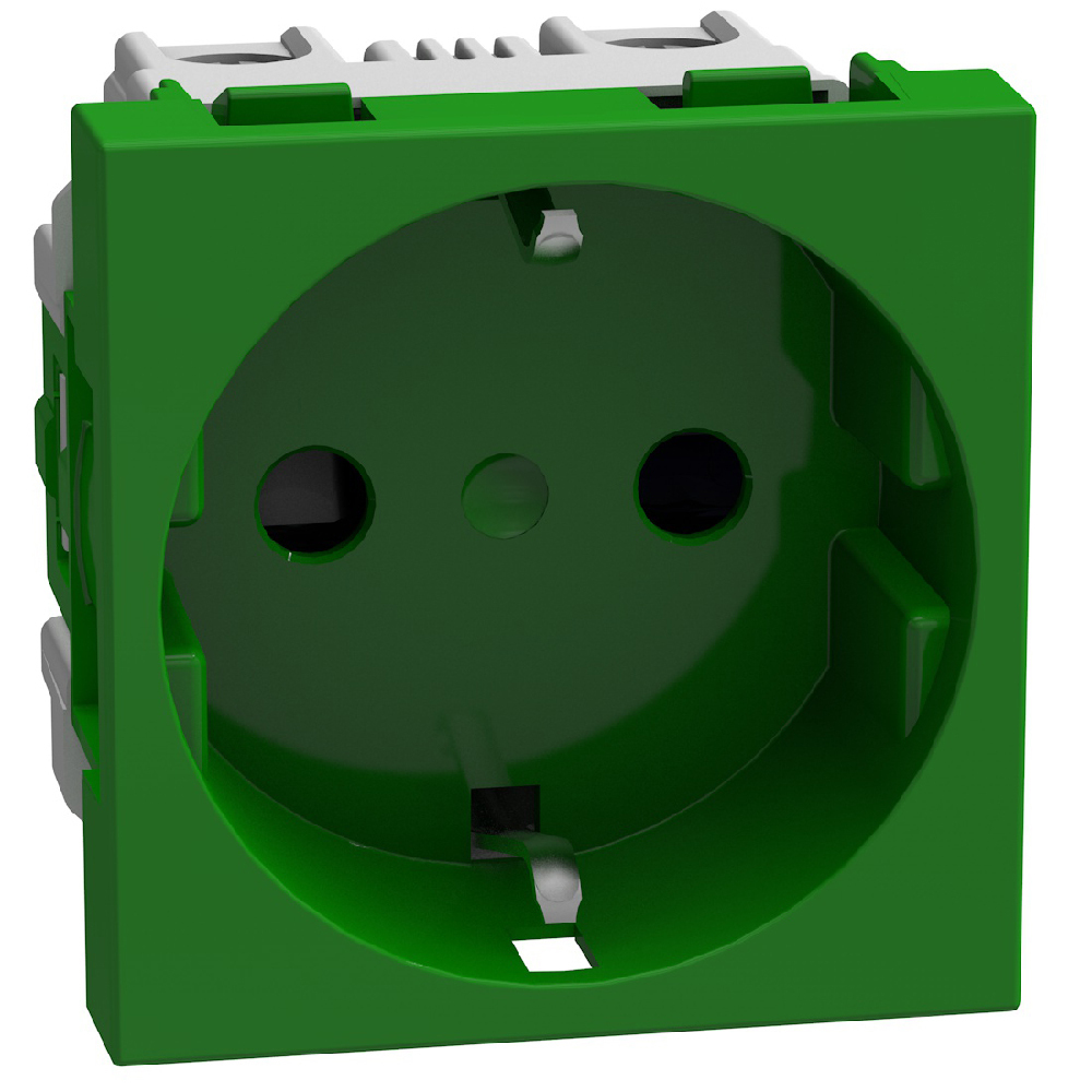 Контакт Шуко 2Р+Е 16А 2M Зелен - bticino Light Now Y4141G