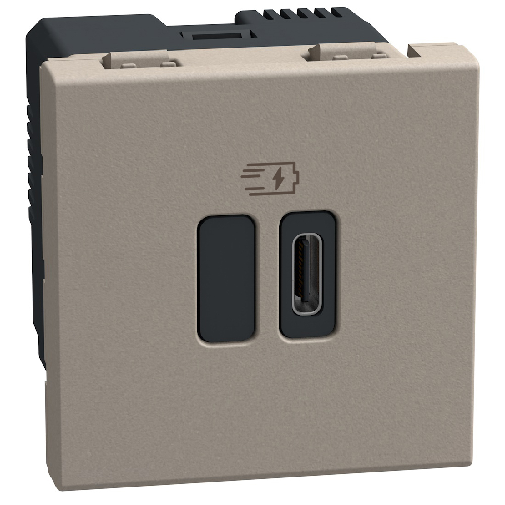 Розетка USB тип C Power Delivery 45W 2M Камък - bticino Light Now YG4294C