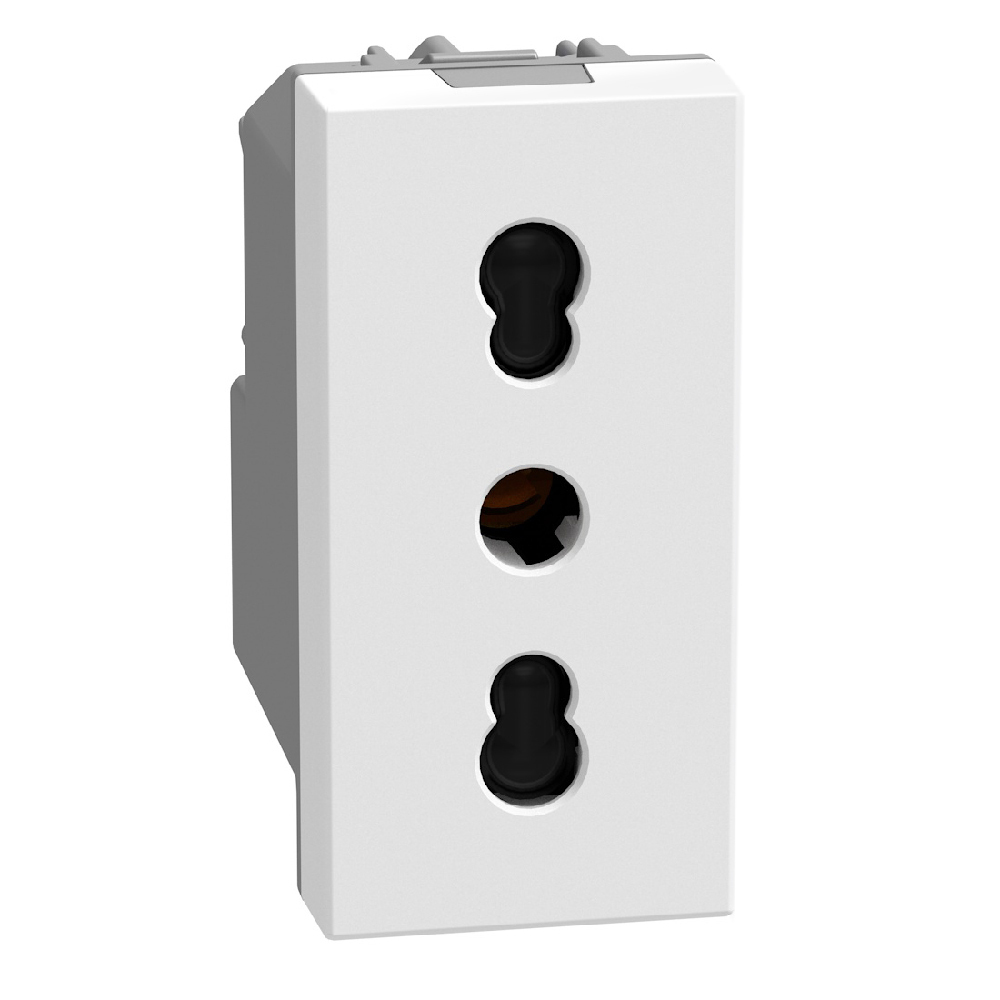 Контакт италиански стандарт 2Р+Е 16А 1M Бял - bticino Light Now YW4180