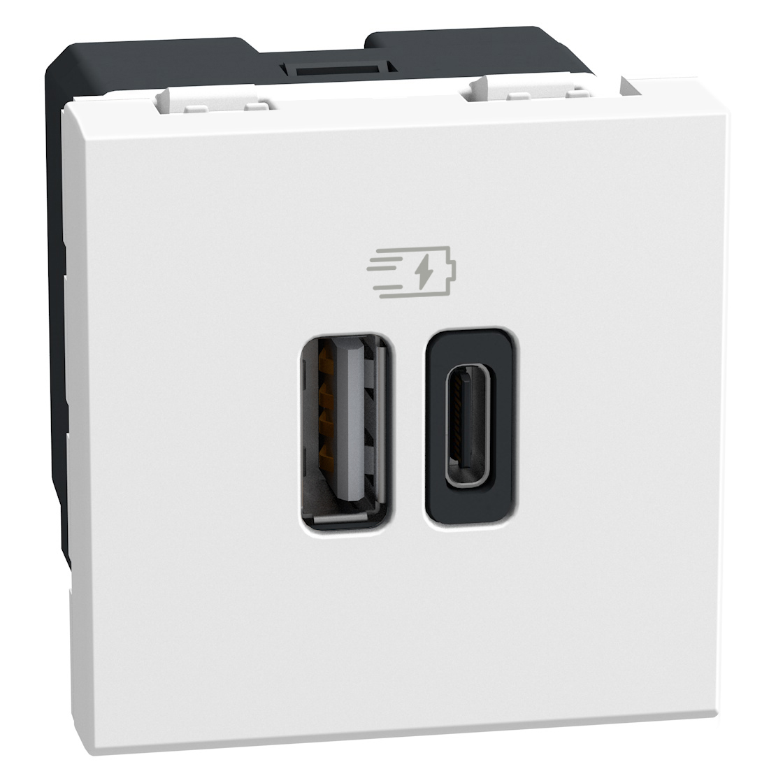 Розетка 2x USB тип A+C 15W 5V 2M Бял - bticino Light Now YW4287C2