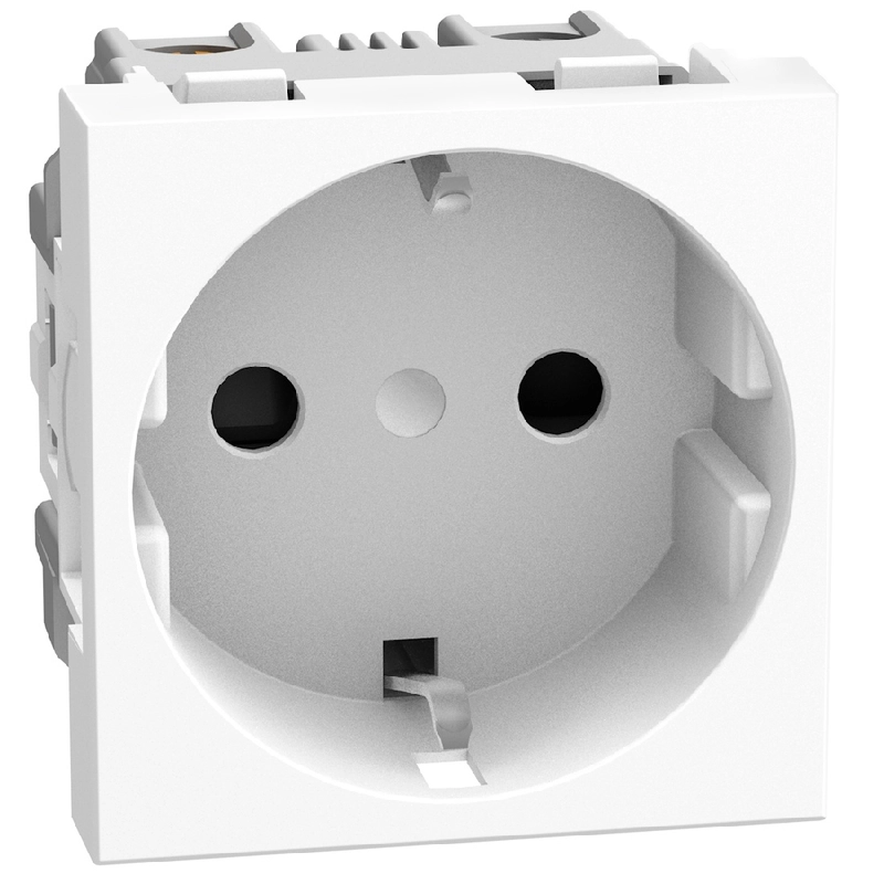 Контакт Шуко 2Р+Е 16А 2M детска защита и винтови клеми Бял - bticino Light Now YW4141