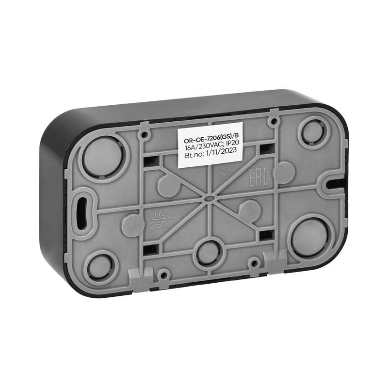 Контакт Шуко двоен 2P+E ОМ 16A Черен - Orno ToDoOrno OR-OE-7206(GS)/B