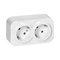 Контакт Шуко двоен 2x 2P+E ОМ 16A Бял - Orno ToDoOrno OR-OE-7206(GS)/W