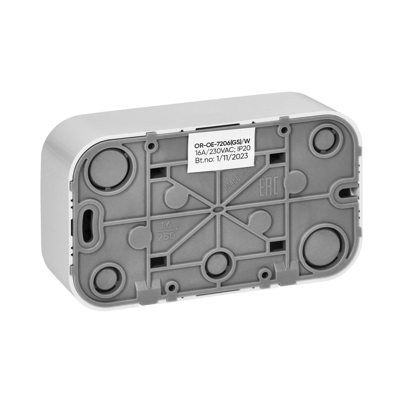 Контакт Шуко двоен 2x 2P+E ОМ 16A Бял - Orno ToDoOrno OR-OE-7206(GS)/W