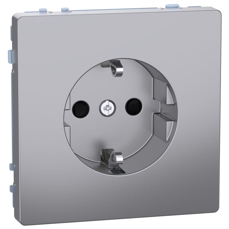 Контакт шуко механизъм 16A с лицев панел цвят Неръждаема стомана System Design - Schneider Electric Merten System Design MEG2300-6036