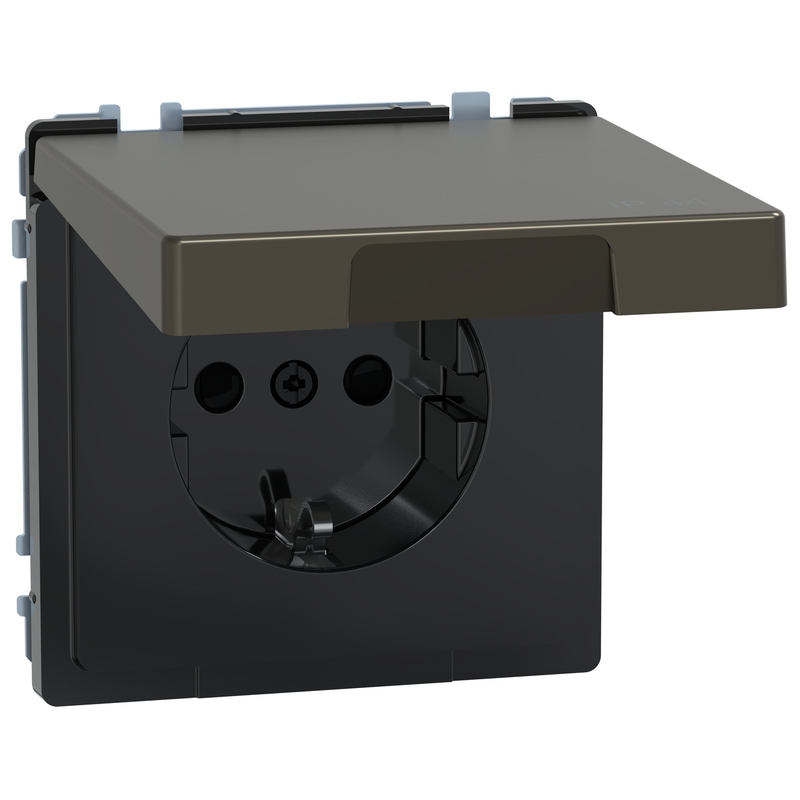 Контакт шуко 16A с лицев панел IP44 Мока System Design - Schneider Electric Merten System Design MEG2314-6052