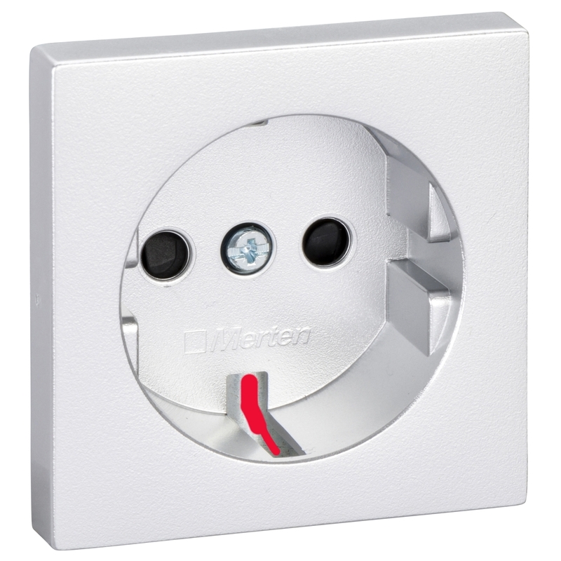 Лицев панел за контакт шуко с детска защита Алуминий System M - Schneider Electric Merten System M MEG2330-0460
