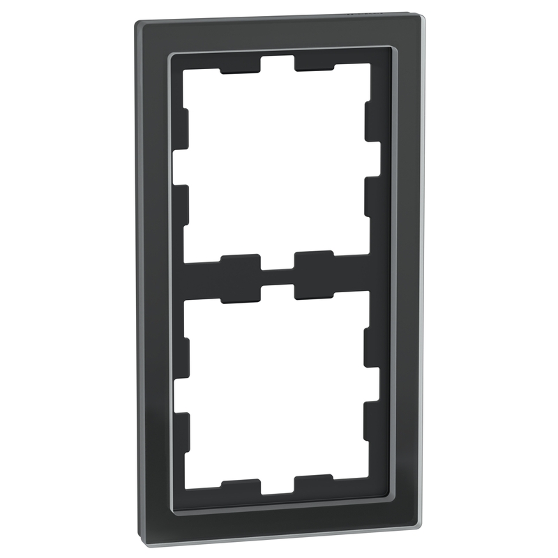 Декоративна рамка 2x цвят Черен оникс стъкло System D-Life Glass - Schneider Electric Merten System Design MEG4020-6503