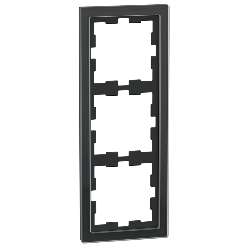 Декоративна рамка 3x цвят Черен оникс стъкло System D-Life Glass - Schneider Electric Merten System Design MEG4030-6503