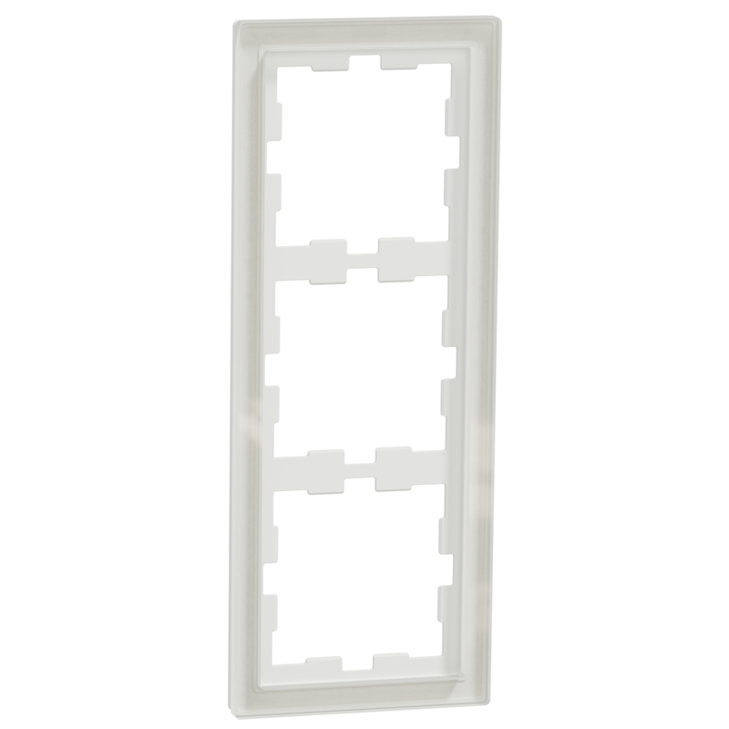 Декоративна рамка 3x цвят Кристално бял стъкло System D-Life Glass - Schneider Electric Merten System Design MEG4030-6520