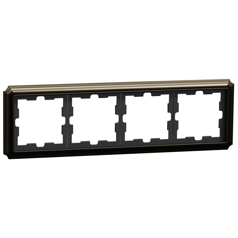 Декоративна рамка 4x цвят Мока D-Antique - Schneider Electric Merten System Design MEG4040-4752