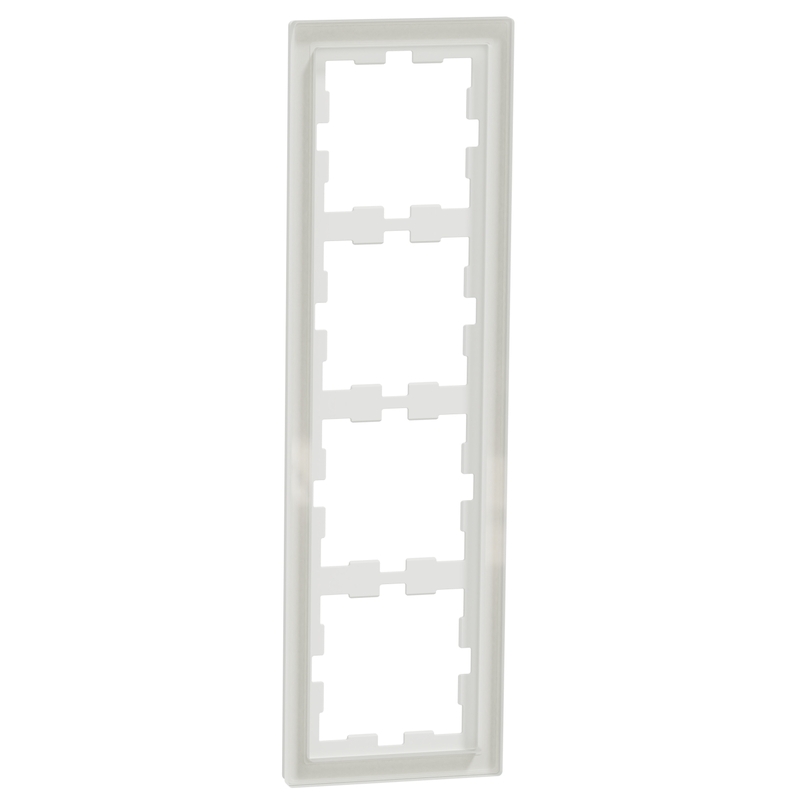Декоративна рамка 4x цвят Кристално бял стъкло System D-Life Glass - Schneider Electric Merten System Design MEG4040-6520