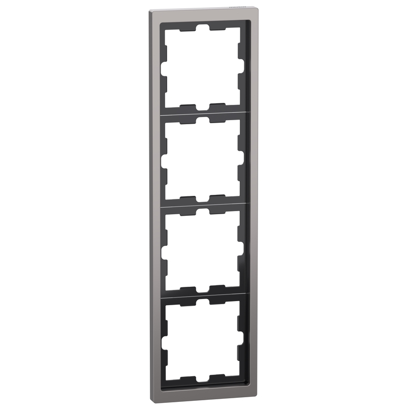 Декоративна рамка 4x цвят Никел System D-Life Metal - Schneider Electric Merten System Design MEG4040-6550