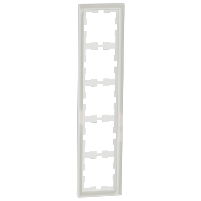 Декоративна рамка 5x цвят Кристално бял стъкло System D-Life Glass - Schneider Electric Merten System Design MEG4050-6520
