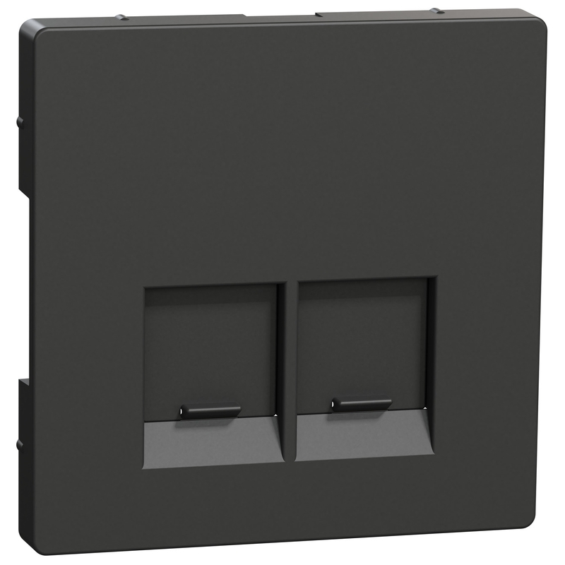 Лицев панел за розетка 2x RJ45 цвят Антрацит System Design - Schneider Electric Merten System Design MEG4572-6034