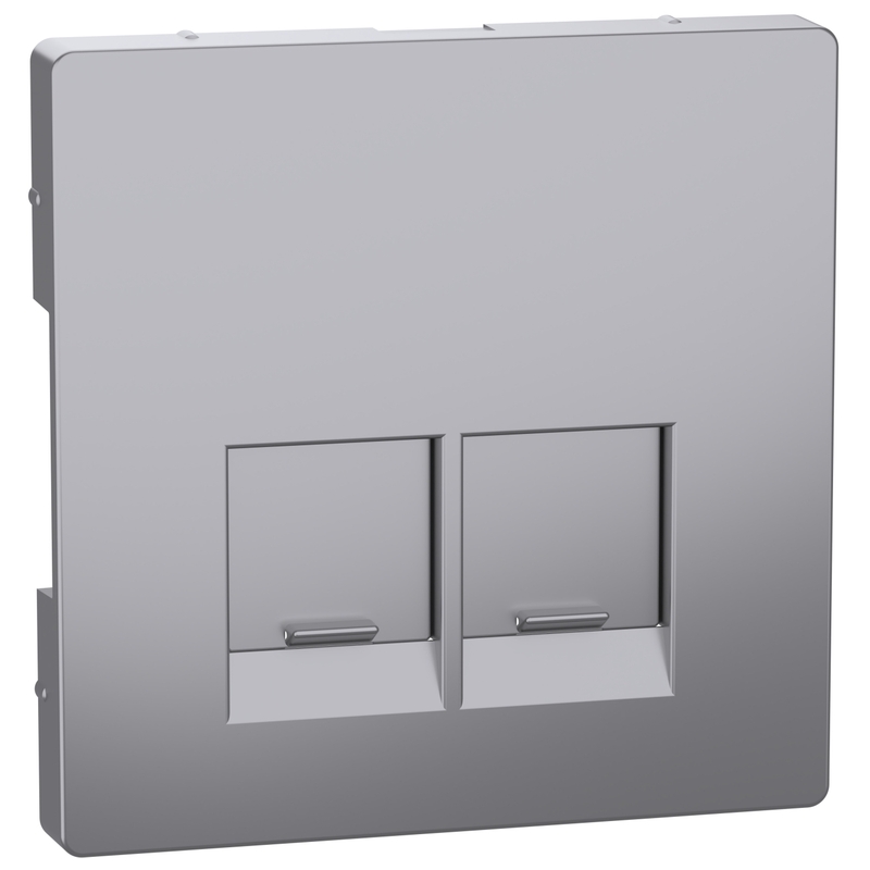 Лицев панел за розетка 2x RJ45 цвят Неръждаема стомана System Design - Schneider Electric Merten System Design MEG4572-6036