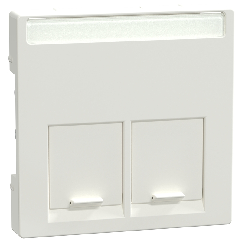 Лицев панел за розетка 2xRJ45 Полярно бяло System M - Schneider Electric Merten System M MEG4574-0319