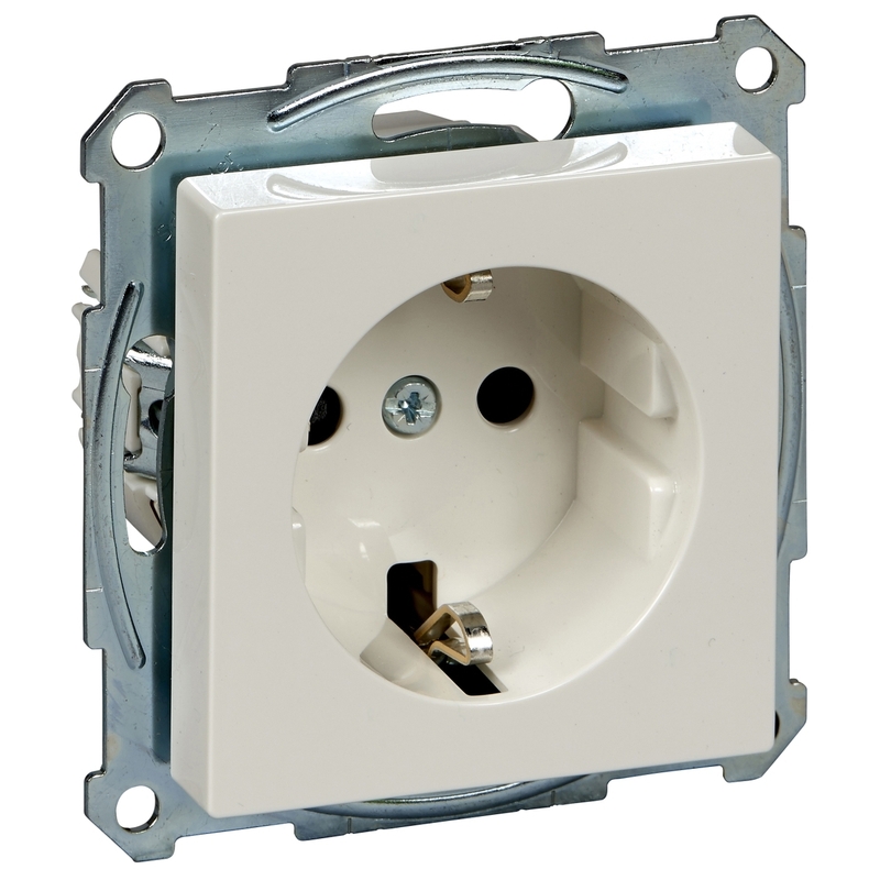 Контакт шуко механизъм 16A с лицев панел Полярно бяло System M - Schneider Electric Merten System M MTN2300-0319