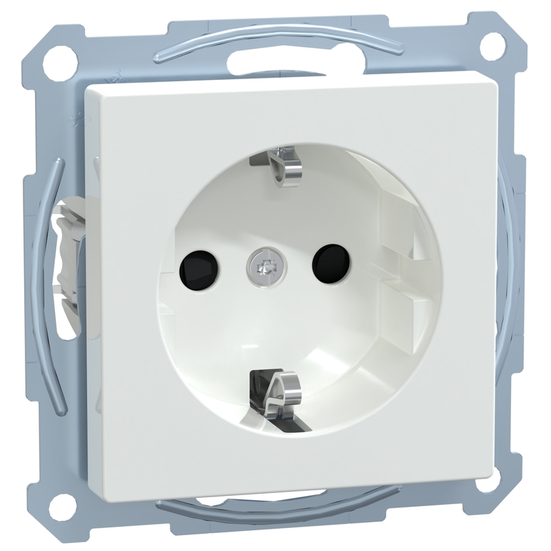 Контакт шуко механизъм 16A с лицев панел Активно бяло System M - Schneider Electric Merten System M MTN2300-0325