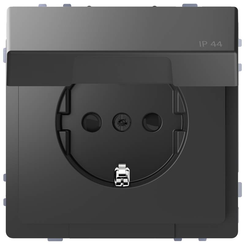 Контакт шуко механизъм 16A с лицев панел IP44 Антрацит System Design /до изчерпване/ - Schneider Electric Merten System Design MTN2314-6034